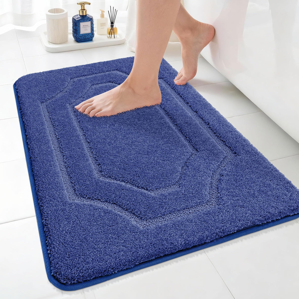 BEQHAUSE Bathroom Rugs Non Slip Bath Mat Soft Absorbent, 24"x36", Green