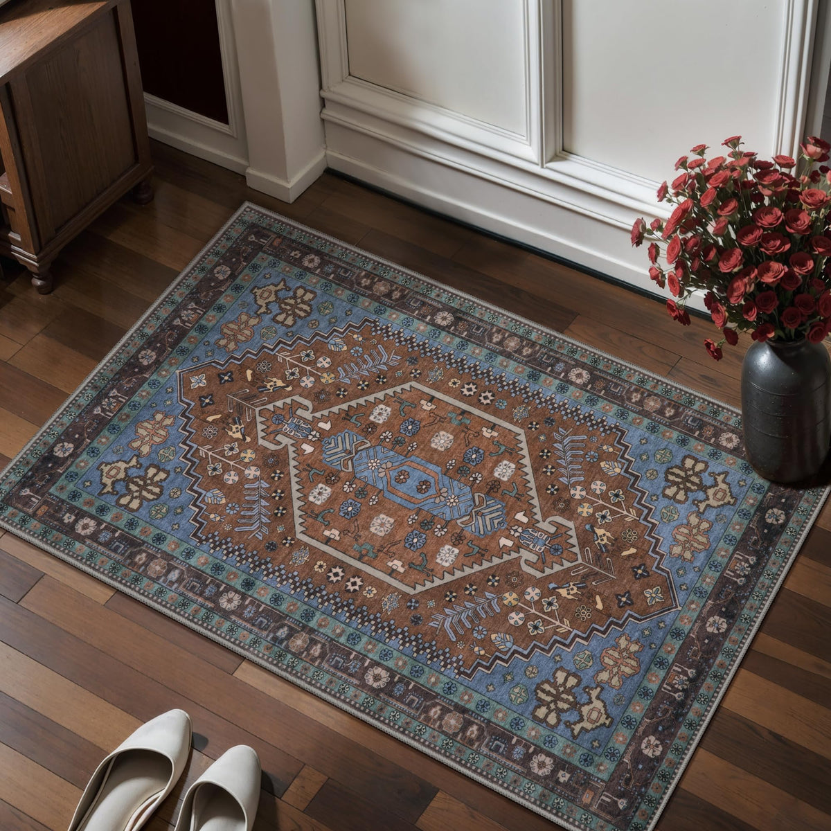 Ciicool Washable 3x5 Area Rug,Boho Non-Slip Indoor Mat for Entryway Kitchen