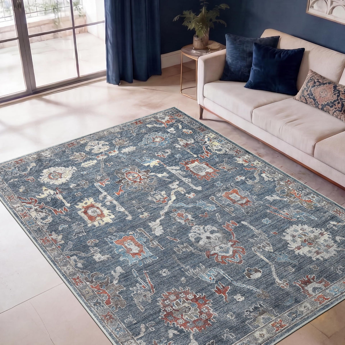 Keen Home Design Vintage Washable Entryway Rug, Non-Slip Low Pile, 2x3