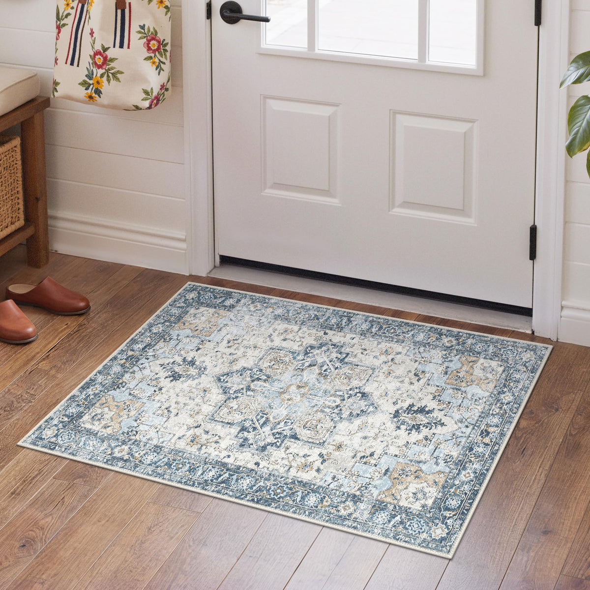 GENIMO 2x5 Washable Runner Rug Non Slip for Hallway, Light Taupe Brown