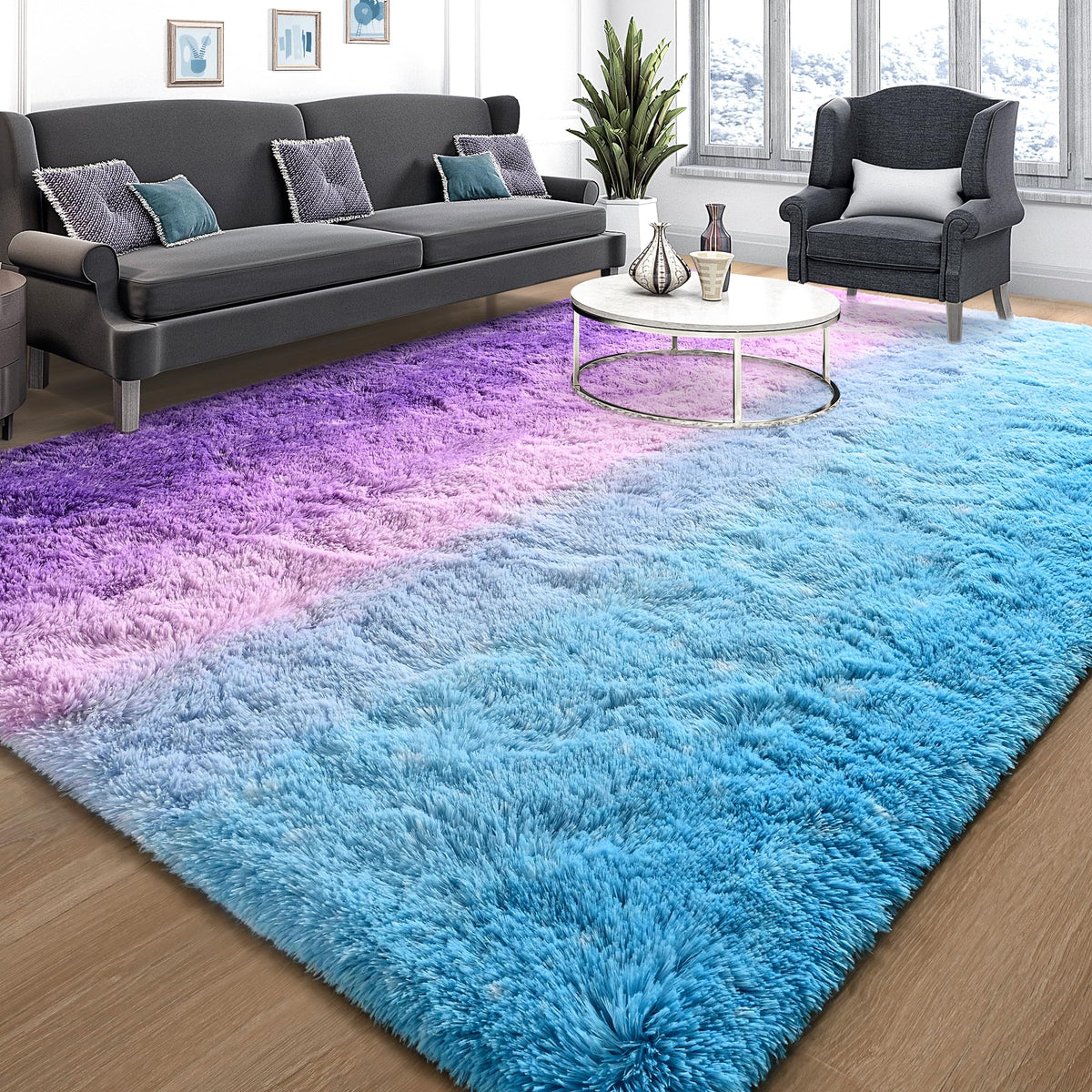 Tepook Black Soft Runner Rugs for Bedroom 2x6 ft with Rubber Backing