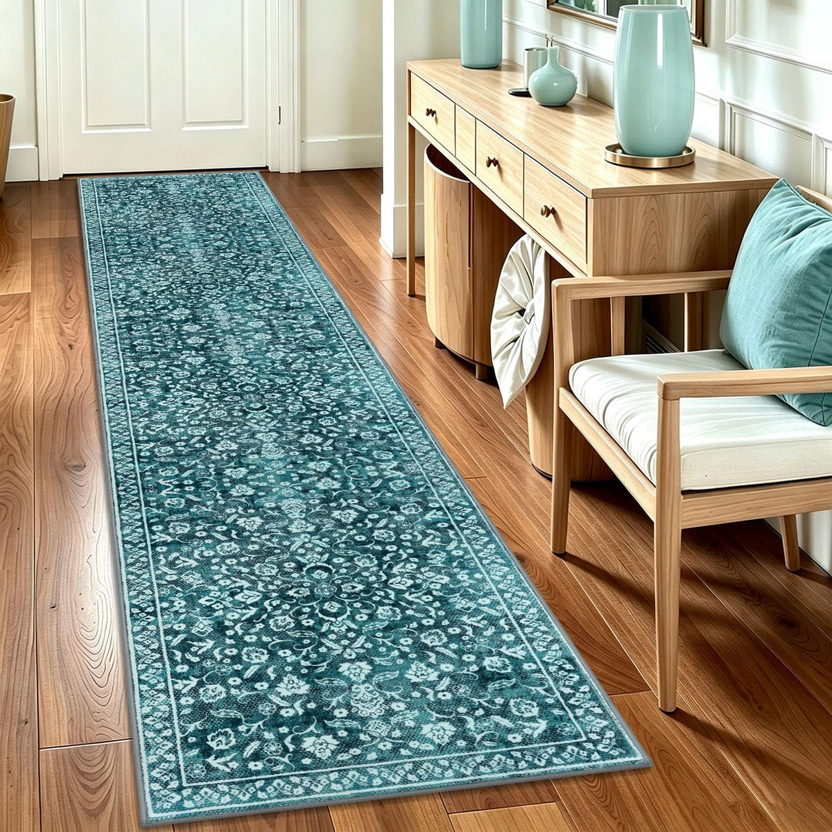 Vintage Washable Entryway Rug 2x3 Small Area Rug Non Slip Door Mat