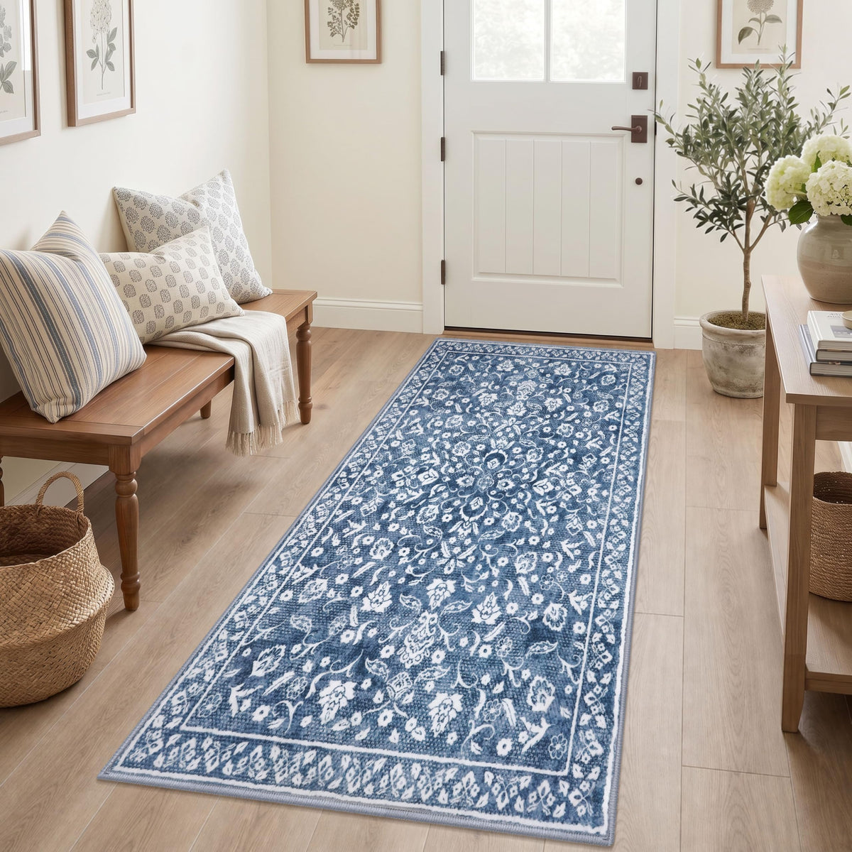 Vintage Washable Entryway Rug 2x3 Small Area Rug Non Slip Door Mat
