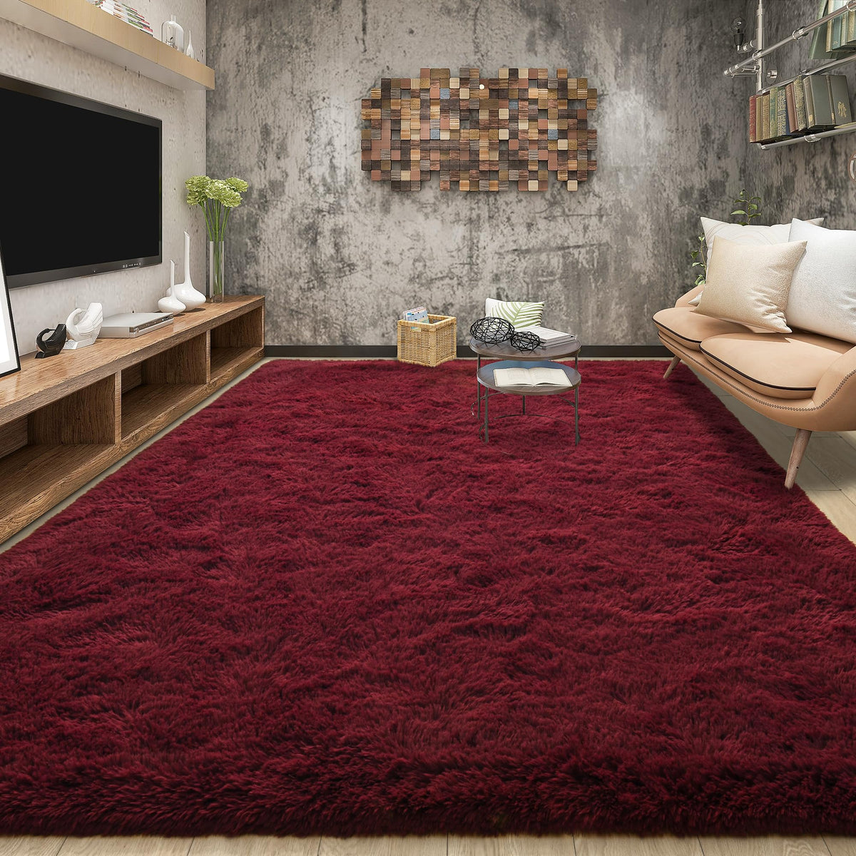 Tepook Black Soft Runner Rugs for Bedroom 2x6 ft with Rubber Backing