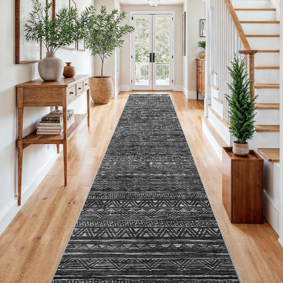 2x5 Runner Rug Washable Moroccan: Non Slip Kitchen Long Floor Mat Beige