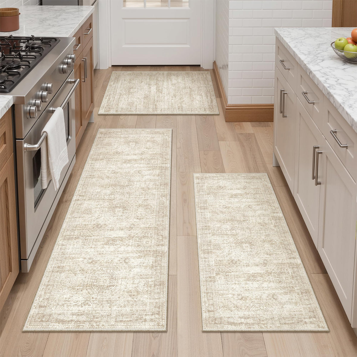 2x8 Runner Rug Non Slip,Washable Hallway Runner Rug,Beige