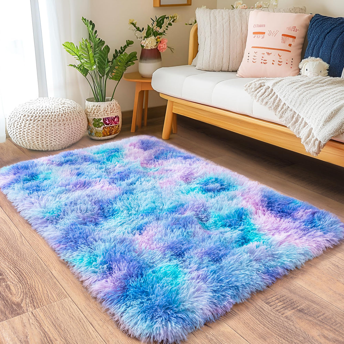 Small Black Area Rug, 2x3 Rug for Bedroom Shaggy Throw Rugs for Dorm Rug, Soft Shag Carpet for Kids Room, Plush Comfy Fluffy Bedside Rug for Home Decor Aesthetic