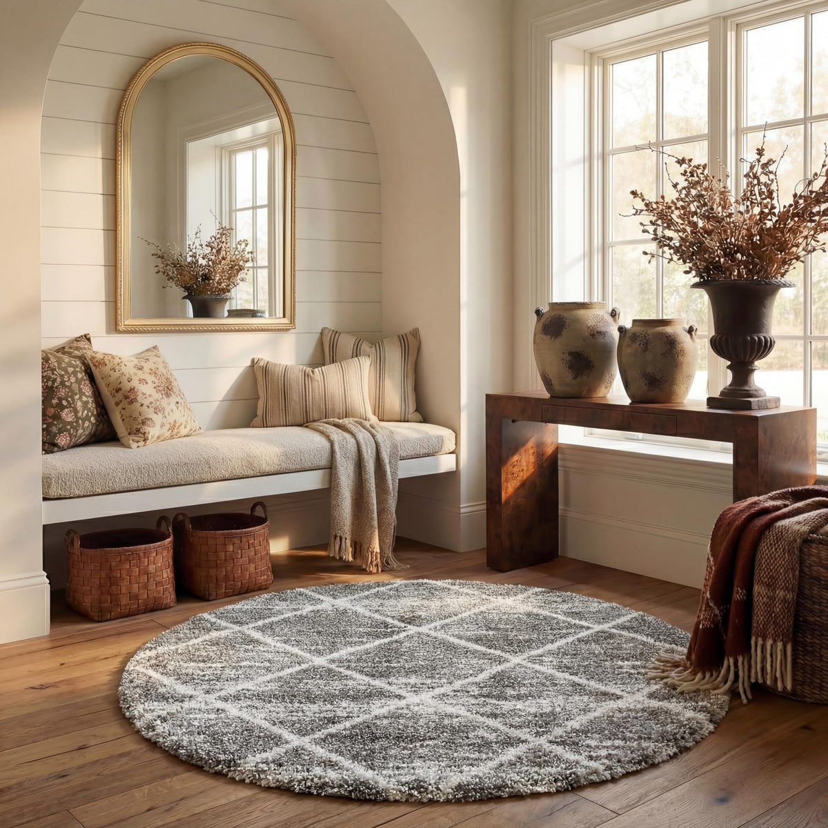 SAFAVIEH Hudson Shag Accent Rug 2'x3', Soft Distressed Grey & Ivory SGH281K