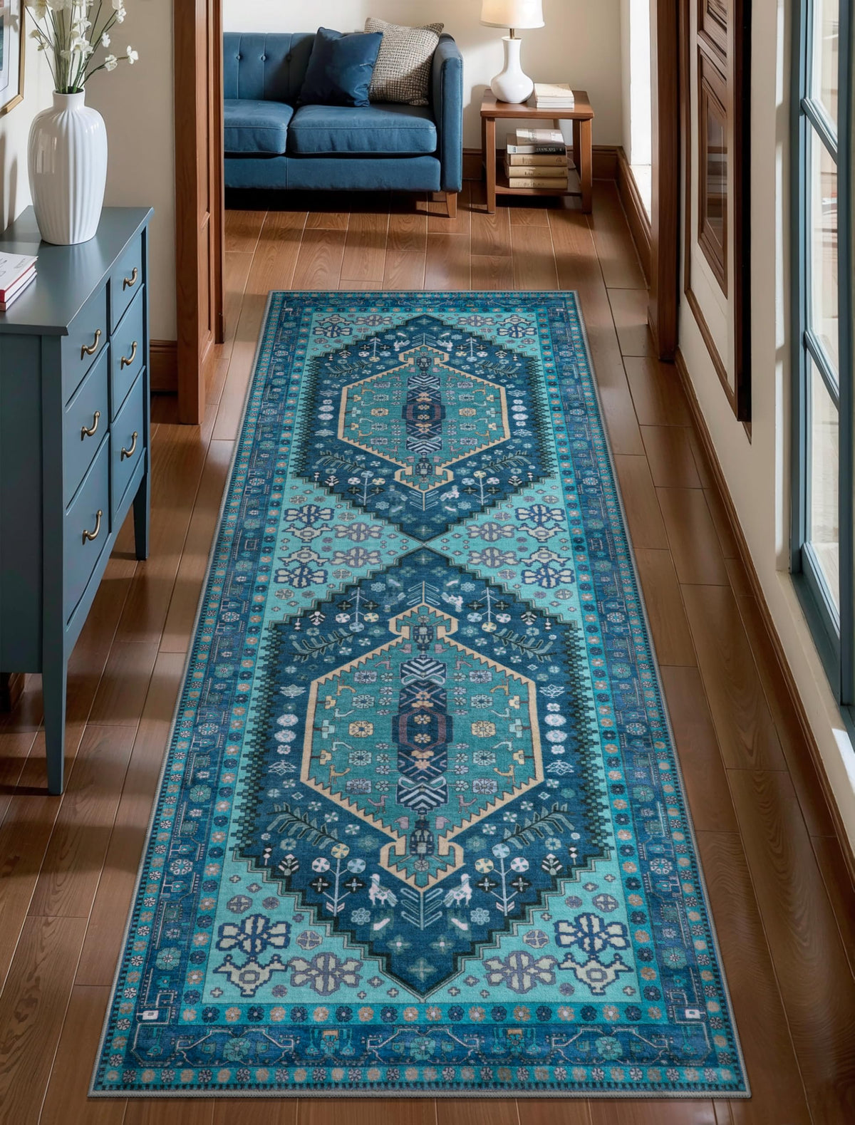 Ciicool Washable 3x5 Area Rug,Boho Non-Slip Indoor Mat for Entryway Kitchen