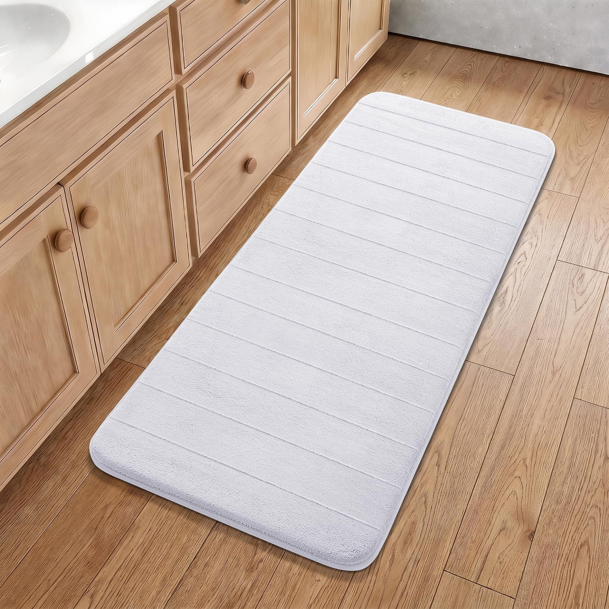 Yimobra Memory Foam Bath Mat, Super Soft & Absorbent Bathroom Rug, Grey