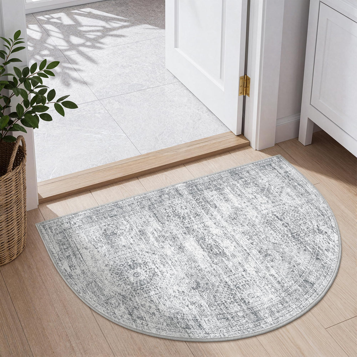 2x8 Runner Rug Non Slip,Washable Hallway Runner Rug,Beige