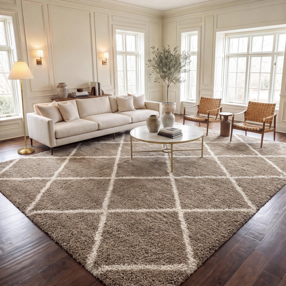 SAFAVIEH Hudson Shag Accent Rug 2'x3', Soft Distressed Grey & Ivory SGH281K