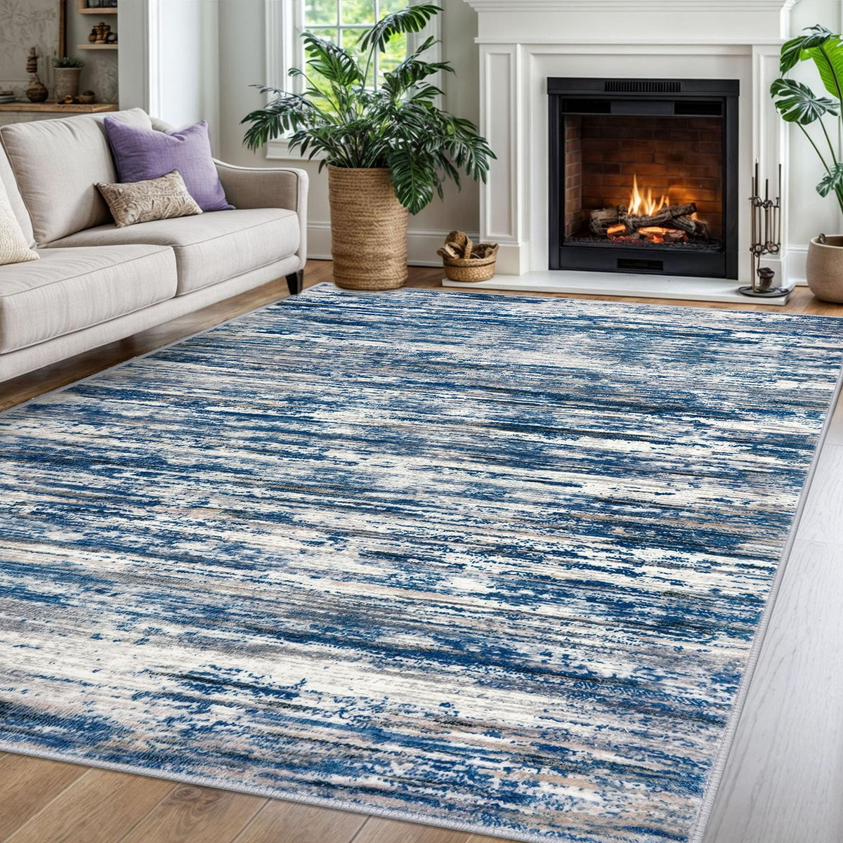 SIILOOM 3x5 Washable Area Rug Non Slip Door Mat Indoor for Entryway Bedside