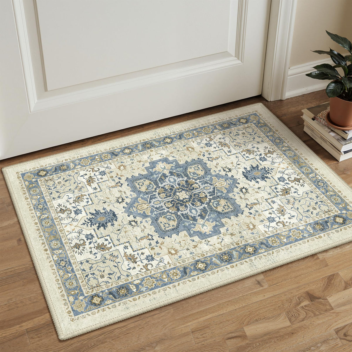 GENIMO 2x5 Washable Runner Rug Non Slip for Hallway, Light Taupe Brown