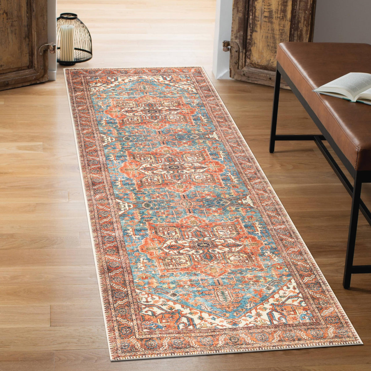 Keen Home Design Vintage Washable Entryway Rug, Non-Slip Low Pile, 2x3