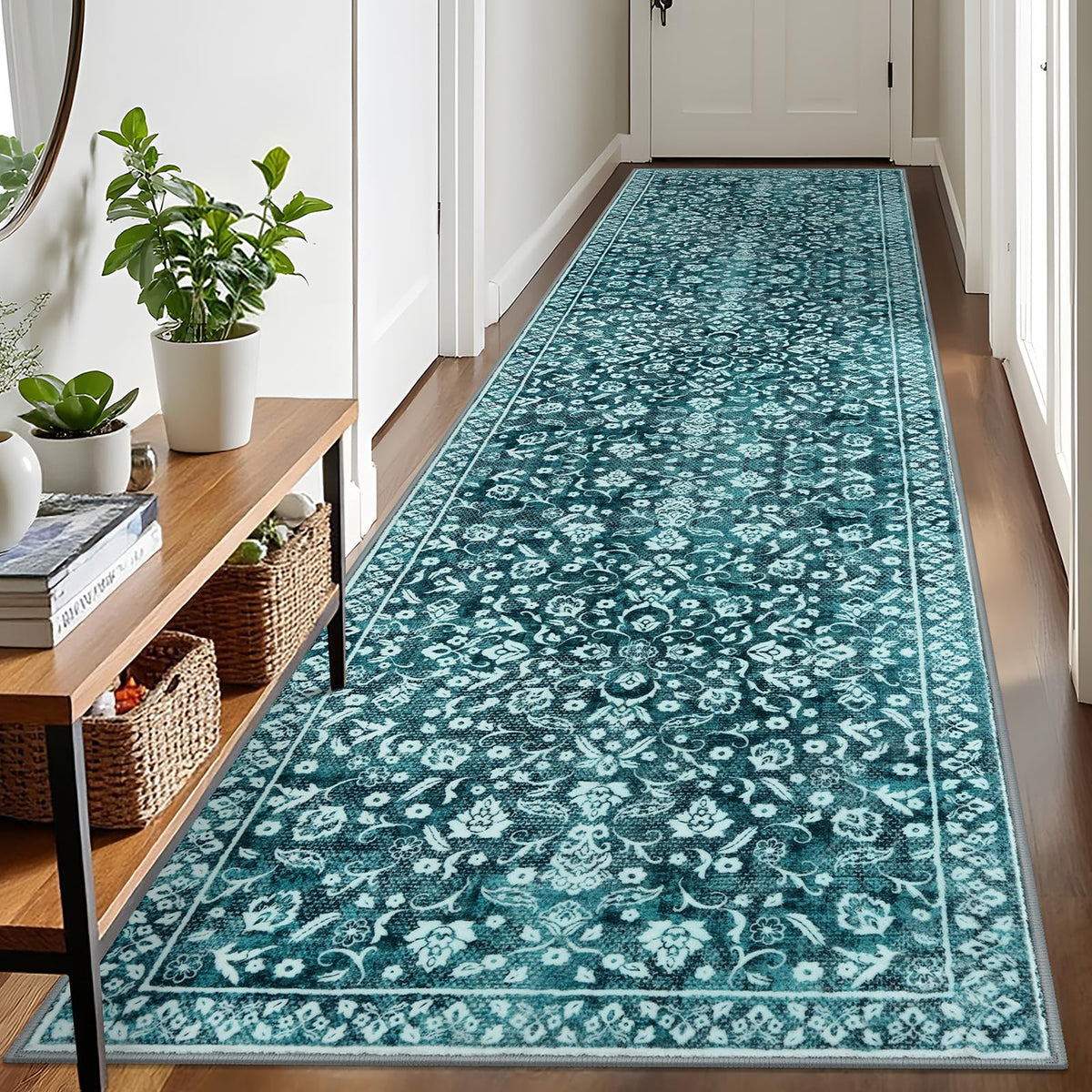 Vintage Washable Entryway Rug 2x3 Small Area Rug Non Slip Door Mat