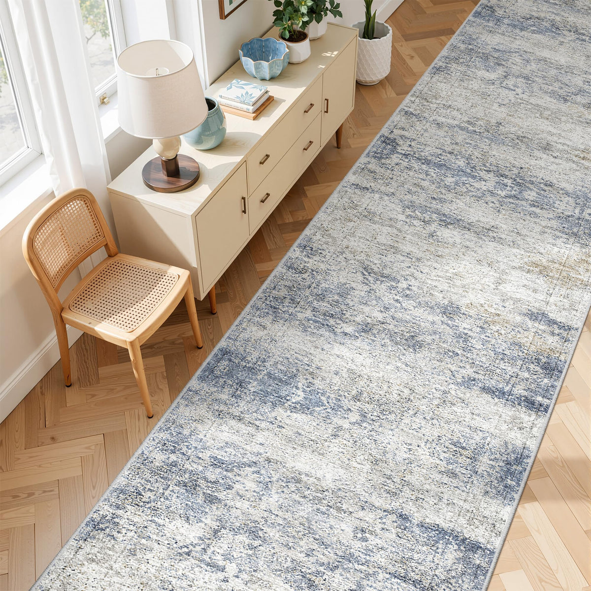 2x8 Runner Rug Non Slip,Washable Hallway Runner Rug,Beige