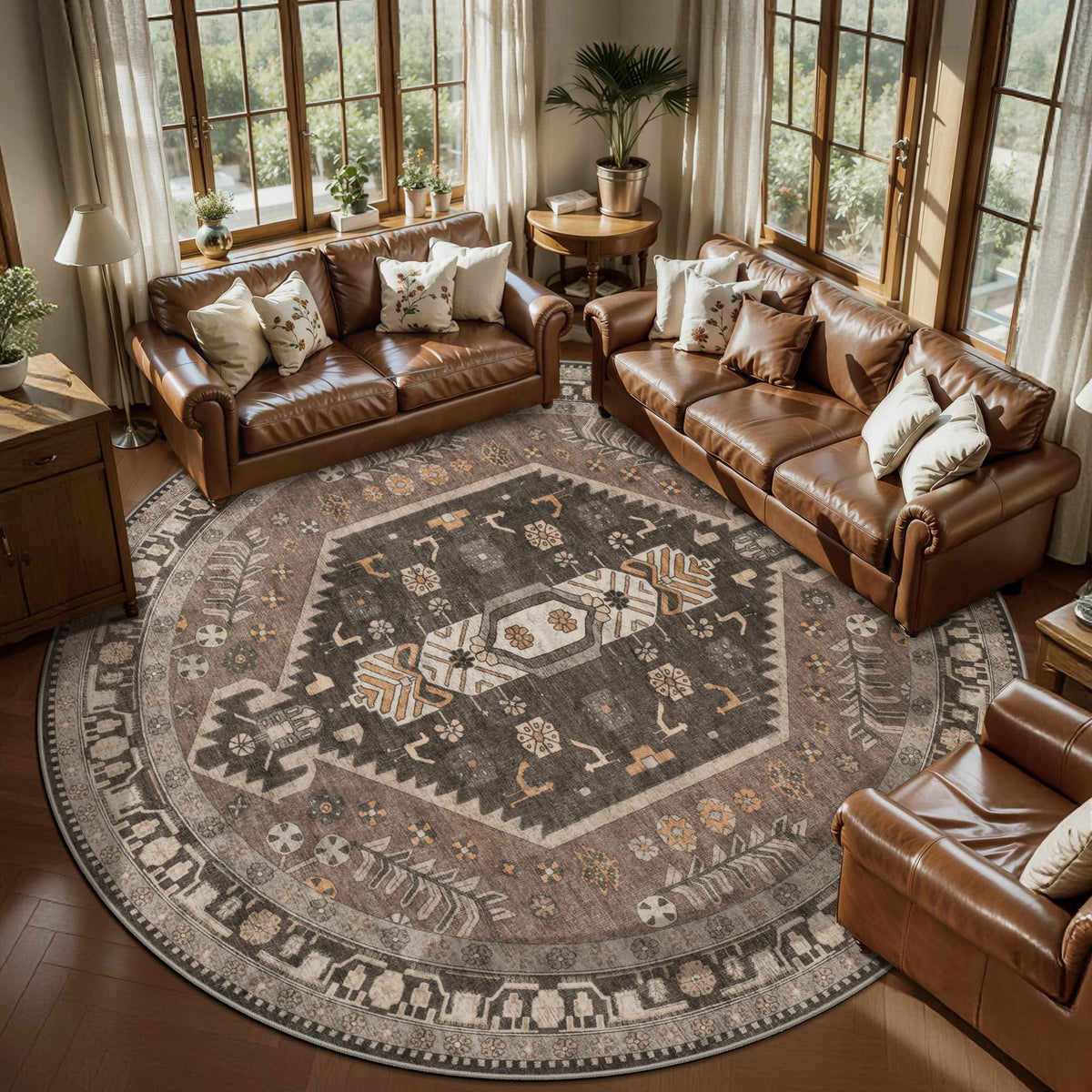 Ciicool Washable 3x5 Area Rug,Boho Non-Slip Indoor Mat for Entryway Kitchen