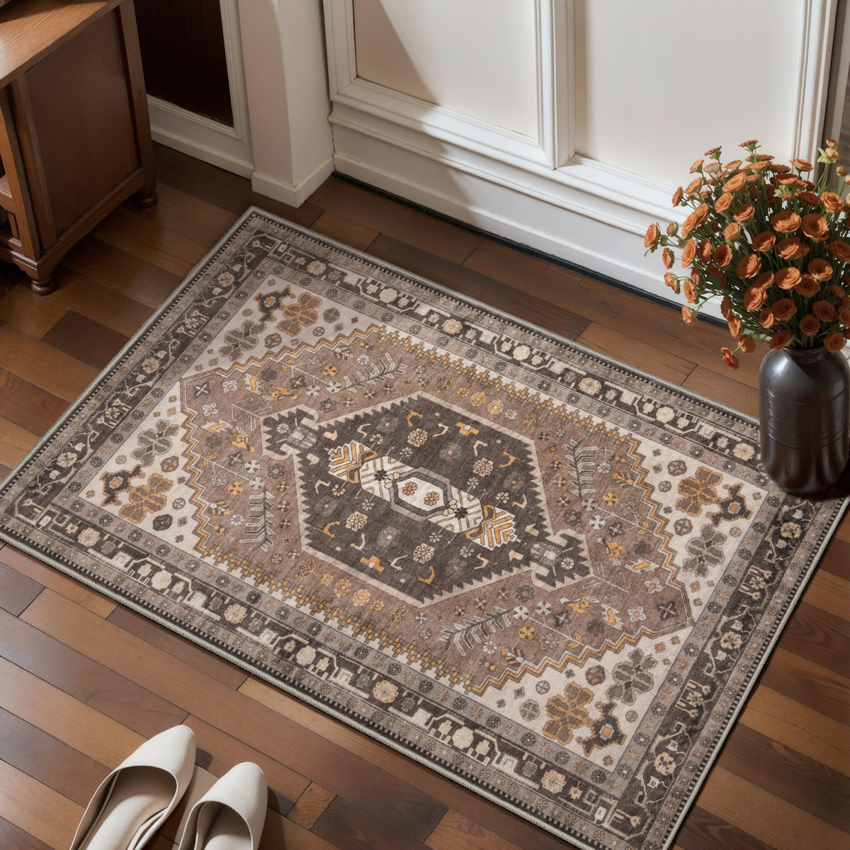 Ciicool Washable 3x5 Area Rug,Boho Non-Slip Indoor Mat for Entryway Kitchen