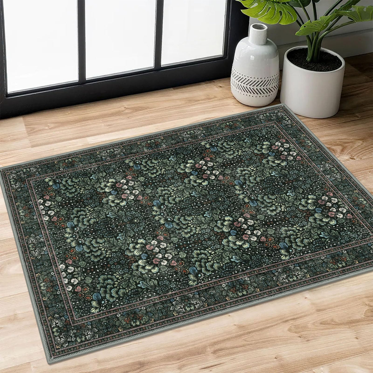 SIILOOM 2x3 Small Washable Area Rug Entryway Door Mat Indoor Kitchen Runner