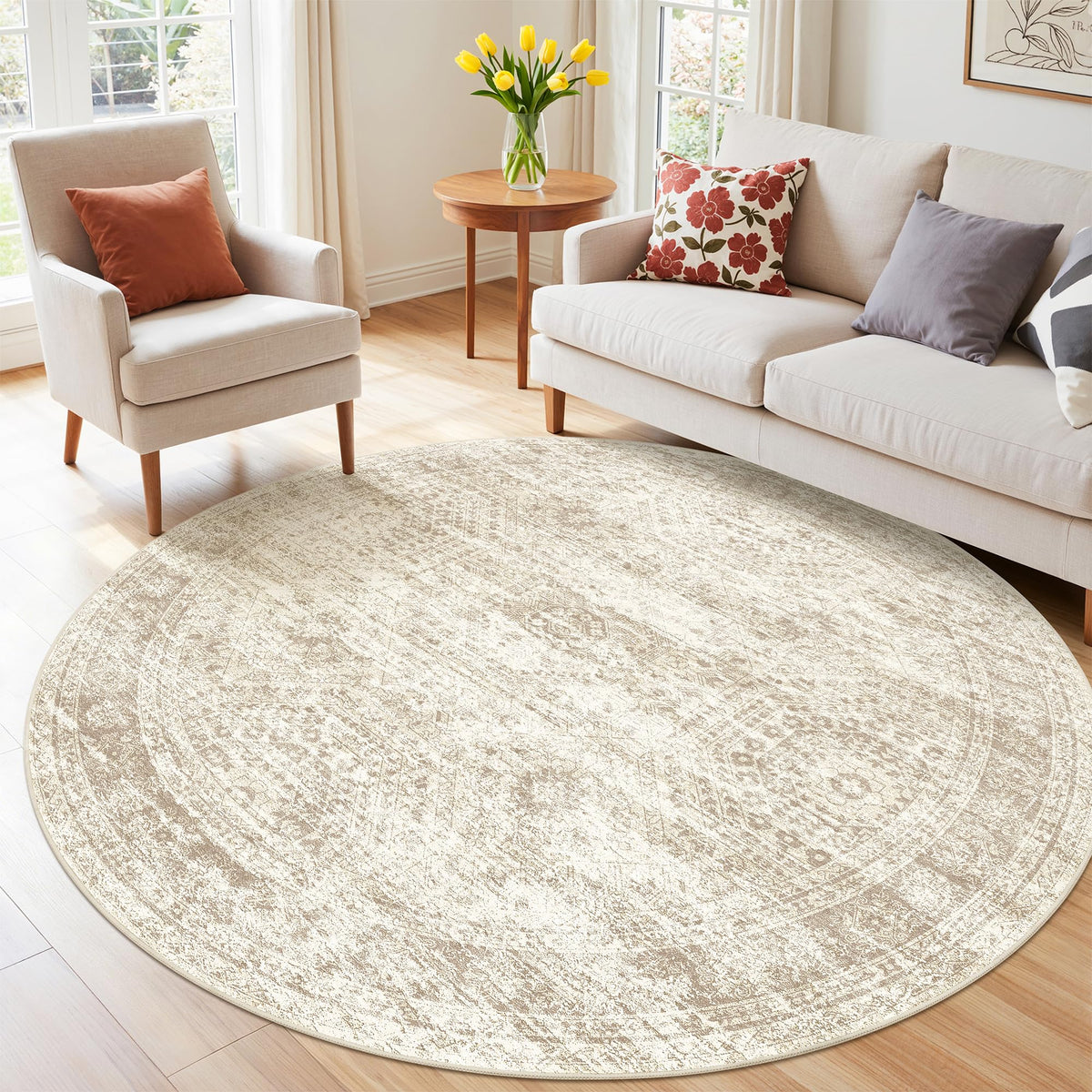 2x8 Runner Rug Non Slip,Washable Hallway Runner Rug,Beige