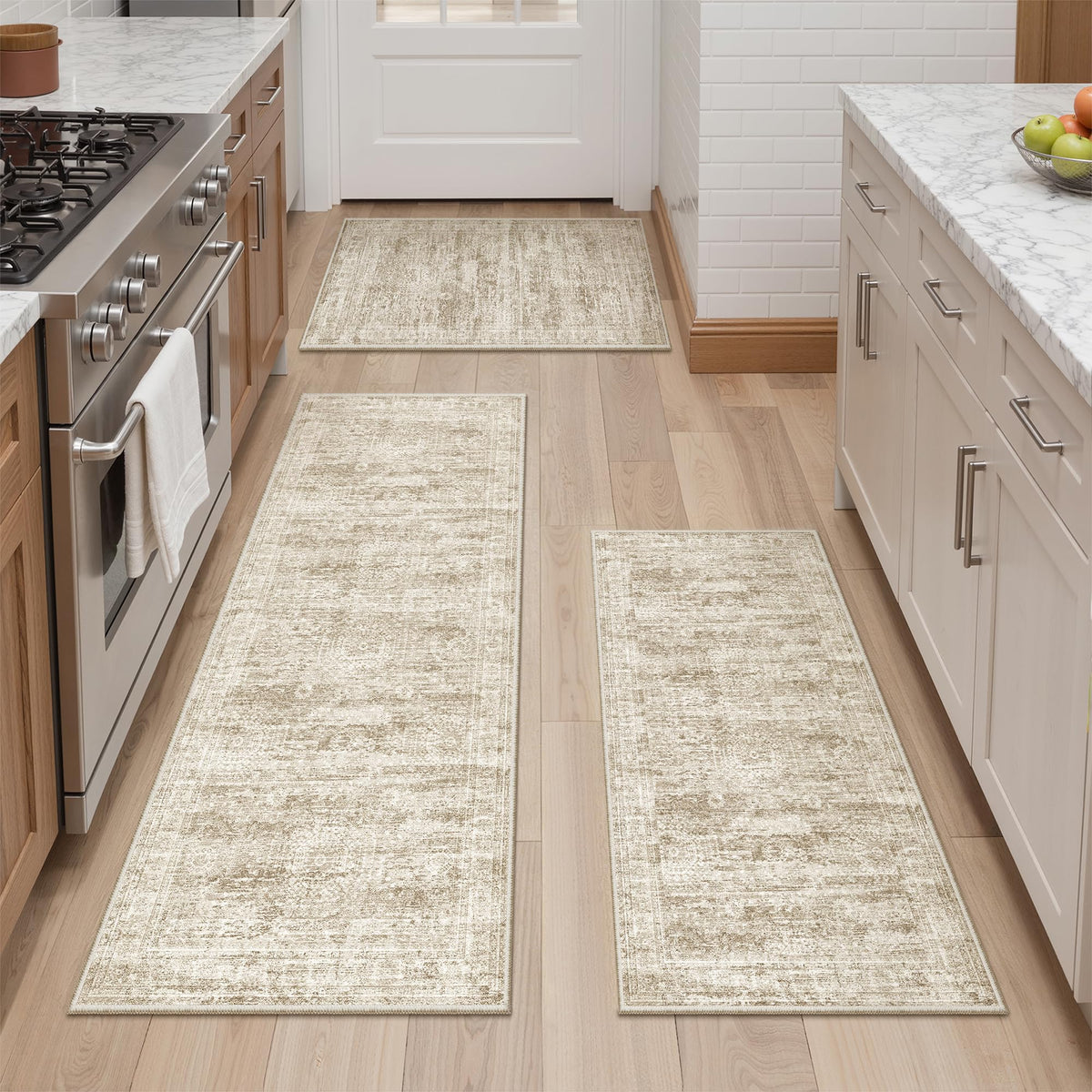 2x8 Runner Rug Non Slip,Washable Hallway Runner Rug,Beige