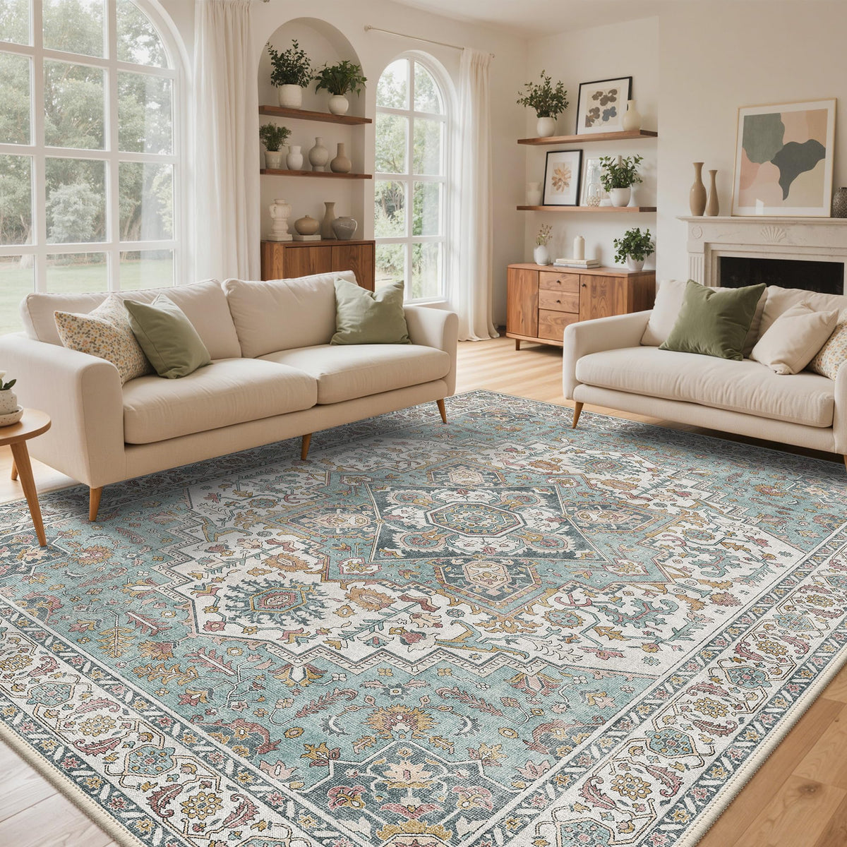 GENIMO 2x5 Washable Runner Rug Non Slip for Hallway, Light Taupe Brown
