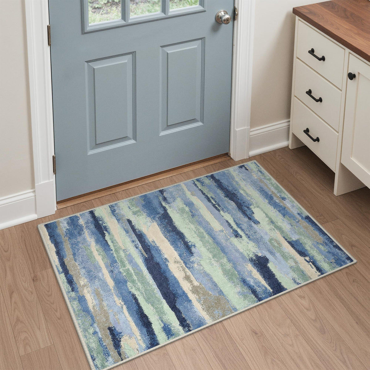 GENIMO 2x5 Washable Runner Rug Non Slip for Hallway, Light Taupe Brown
