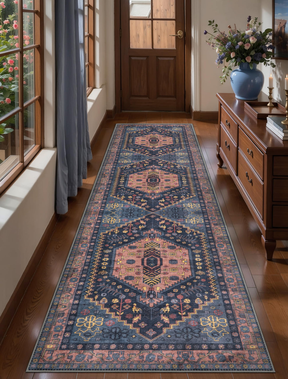 Ciicool Washable 3x5 Area Rug,Boho Non-Slip Indoor Mat for Entryway Kitchen