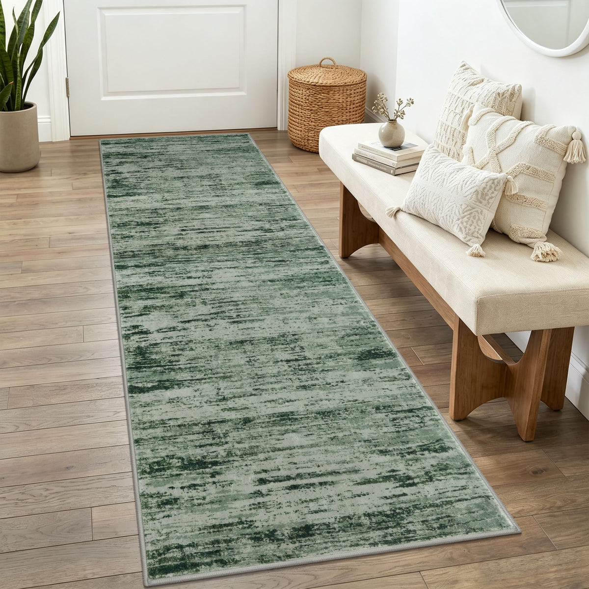 Lansny Abstract Washable 2x6 Runner Rug Non Slip Runners for Hallway
