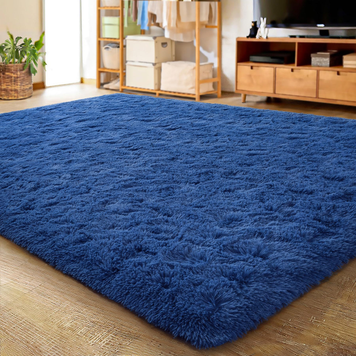 LOCHAS 2x3 Area Rugs Fluffy Living Room Carpets for Kids Bedroom, Brown