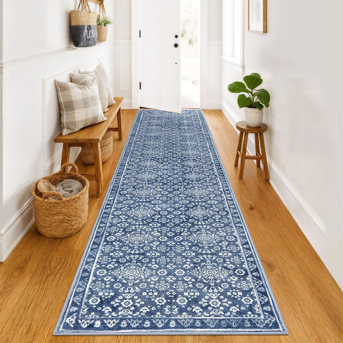 Vintage Washable Entryway Rug 2x3 Small Area Rug Non Slip Door Mat