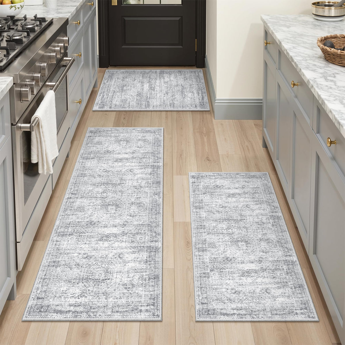 2x8 Runner Rug Non Slip,Washable Hallway Runner Rug,Beige