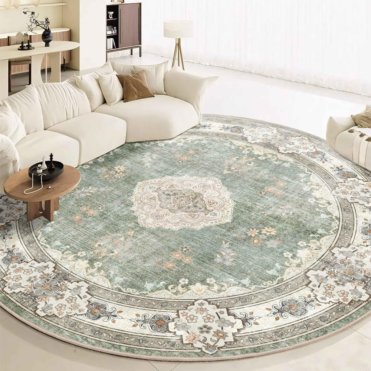 MUJOO Pink Rug 3x5 Washable,Boho Area Rugs Small Non Slip Low-Pile Floral