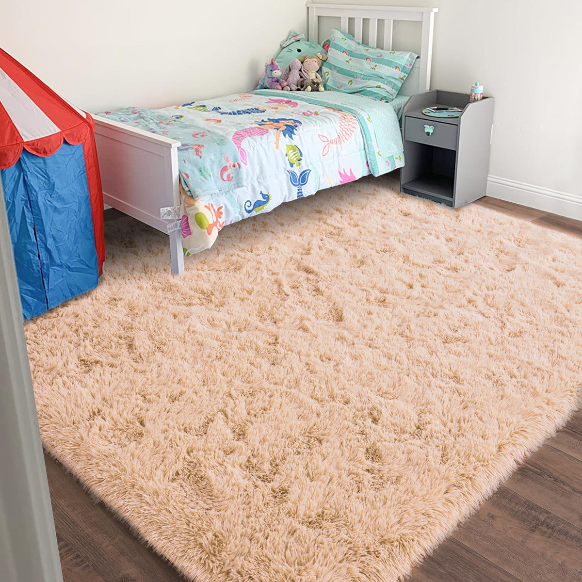 Small Black Area Rug, 2x3 Rug for Bedroom Shaggy Throw Rugs for Dorm Rug, Soft Shag Carpet for Kids Room, Plush Comfy Fluffy Bedside Rug for Home Decor Aesthetic