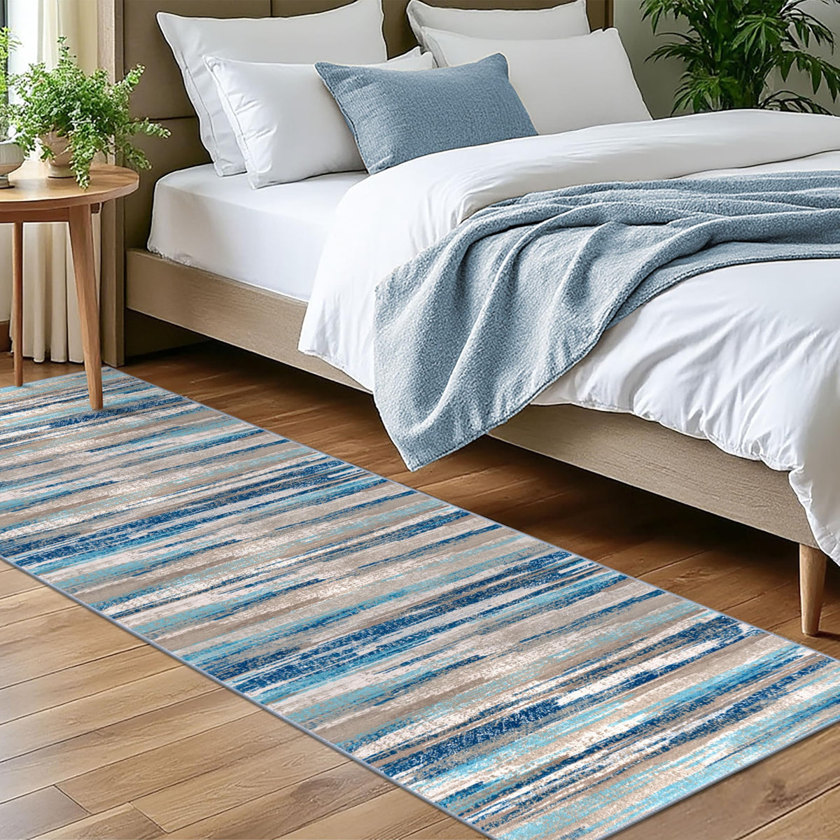 Lansny Abstract Washable 2x6 Runner Rug Non Slip Runners for Hallway