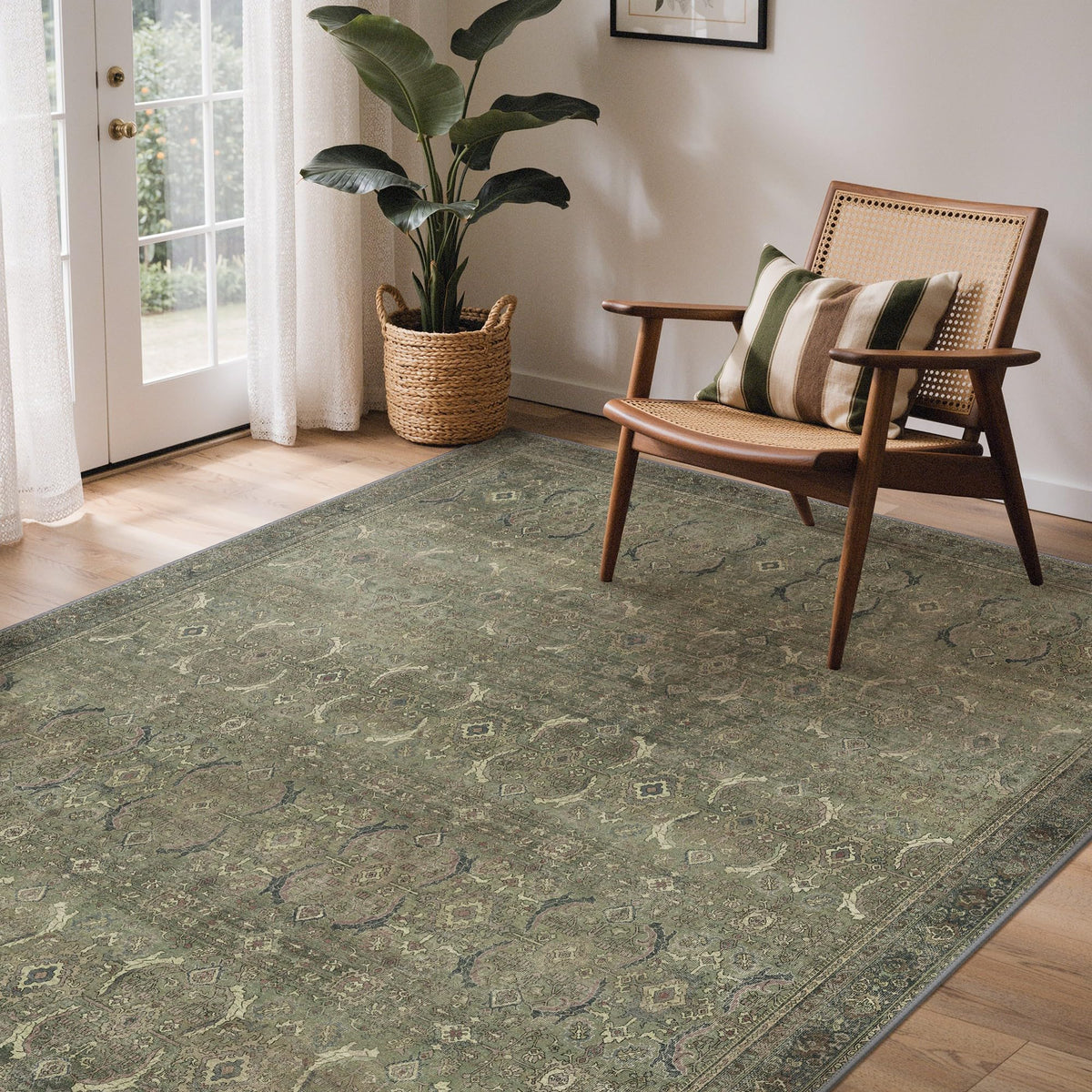 GENIMO 2x5 Washable Runner Rug Non Slip for Hallway, Light Taupe Brown