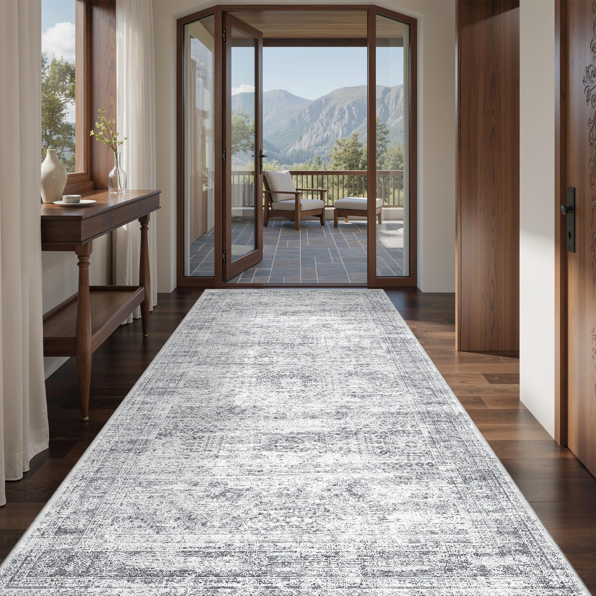 2x8 Runner Rug Non Slip,Washable Hallway Runner Rug,Beige