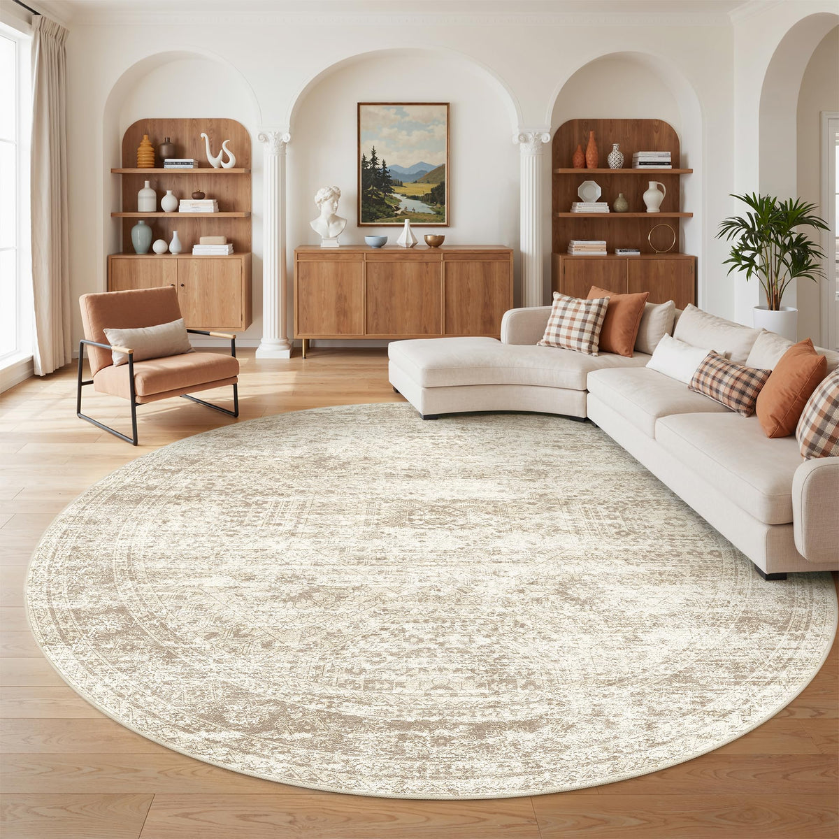 2x8 Runner Rug Non Slip,Washable Hallway Runner Rug,Beige