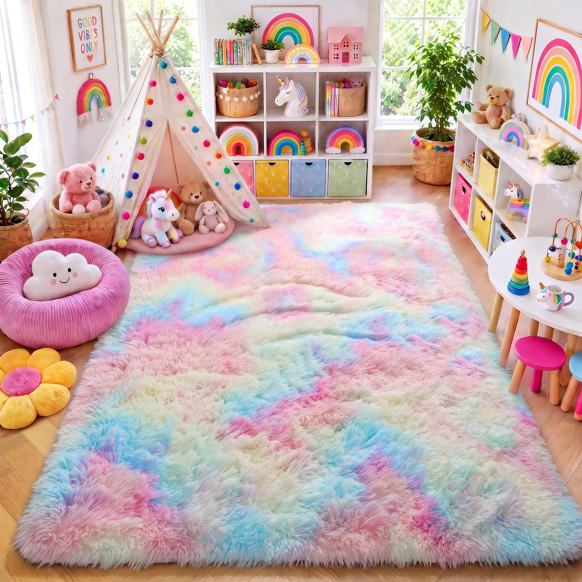 White Runner Rugs for Bedroom Living Room, Fluffy 2x6 Bedside Soft Area Rug