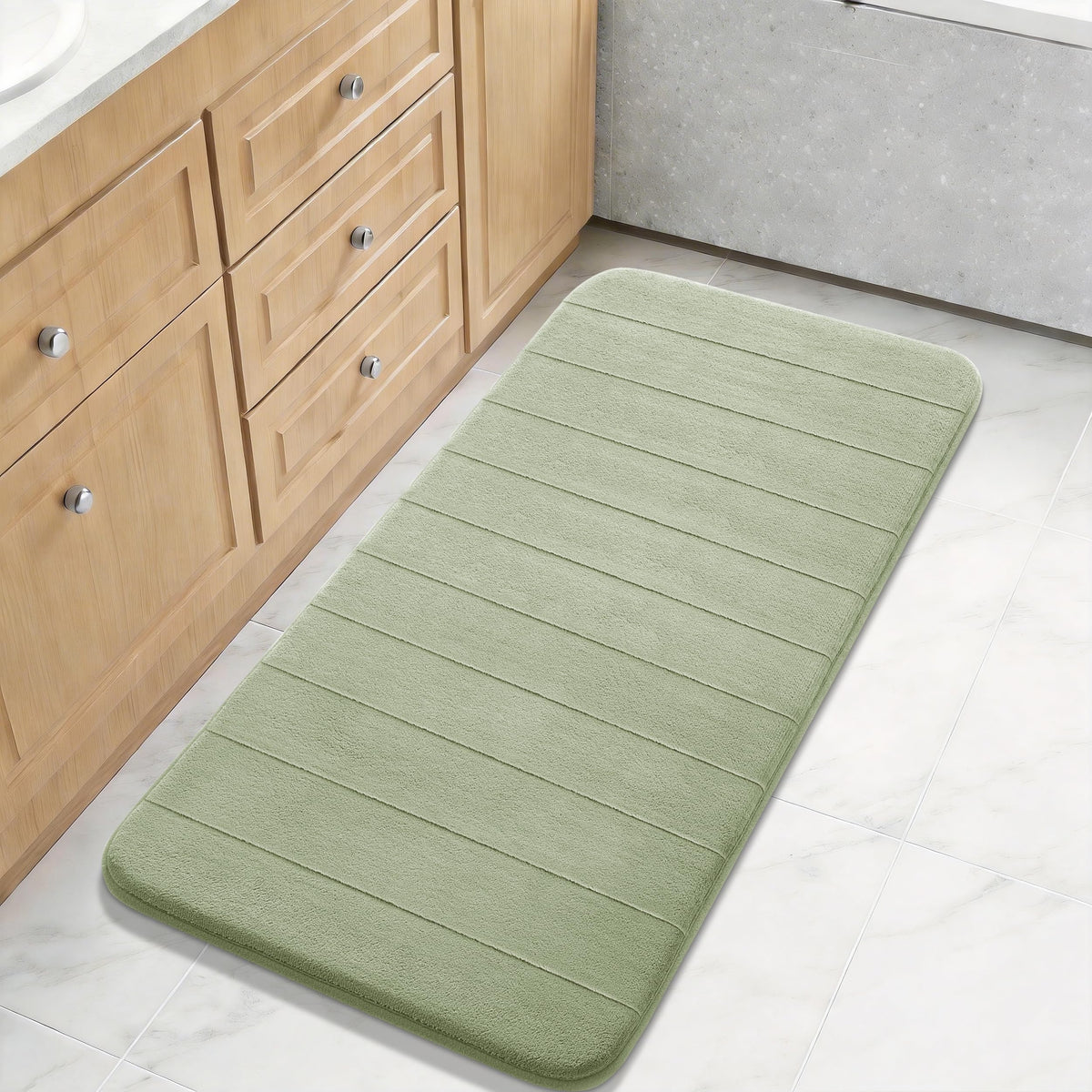 Yimobra Memory Foam Bath Mat, Super Soft & Absorbent Bathroom Rug, Grey