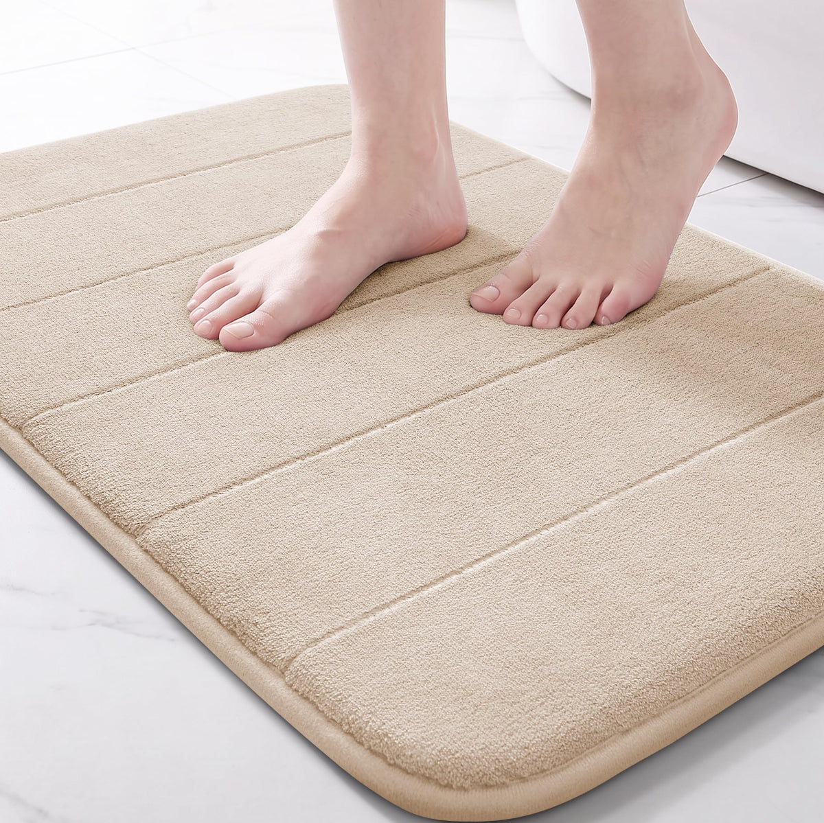 Yimobra Memory Foam Bath Mat, Super Soft & Absorbent Bathroom Rug, Grey
