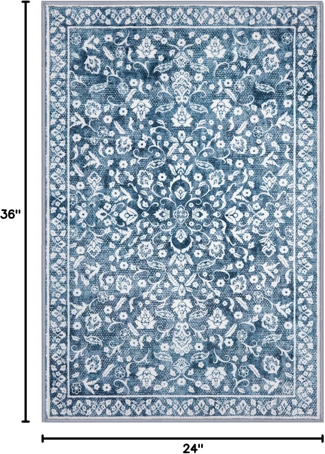 Vintage Washable Entryway Rug 2x3 Small Area Rug Non Slip Door Mat