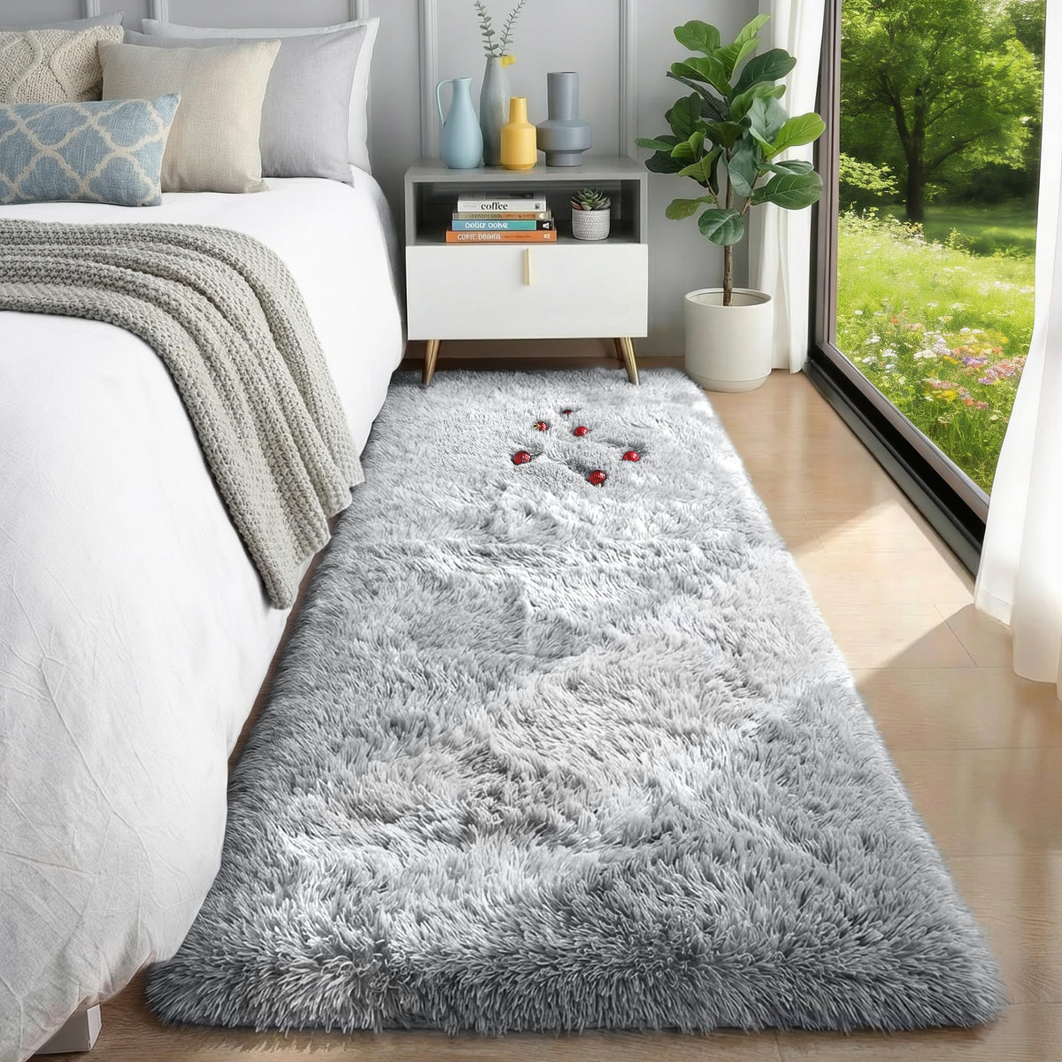 Super Soft Runner Rugs For Hallway 2x6 Ft,Grey Rug Home Decor Aesthetic