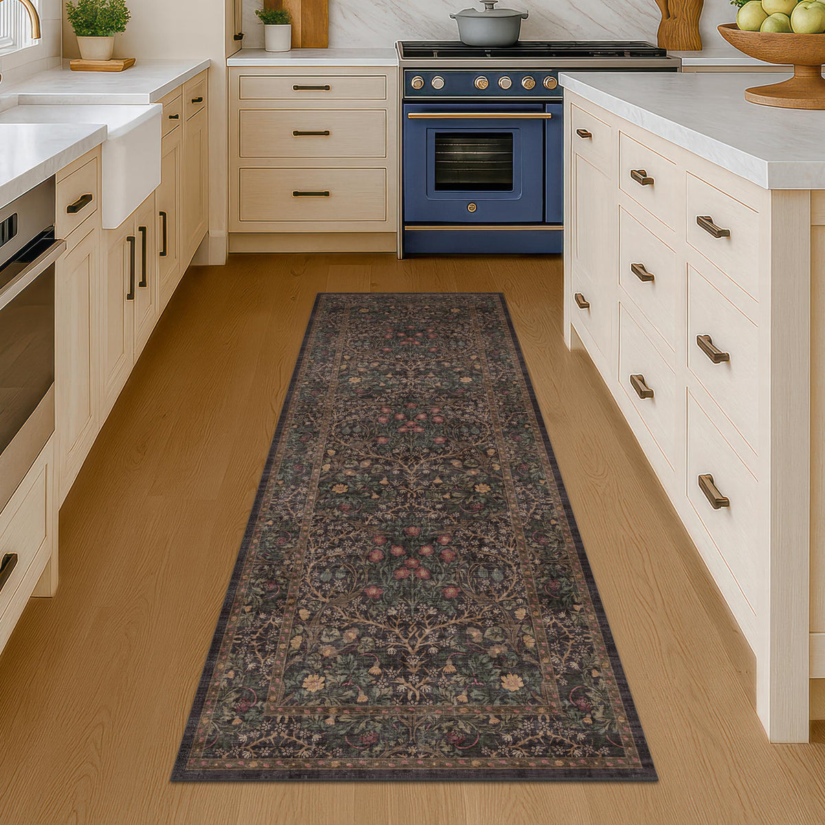 Washable Plum Purple Runner Rug 2x6 - Boho Rug Runner for Bathroom, Kitchen, Indoor Entryway, Low Pile Violet Carpet for Bedroom Bedside, Laundry Room, Hallway Mats for Floor, Stain Resistant