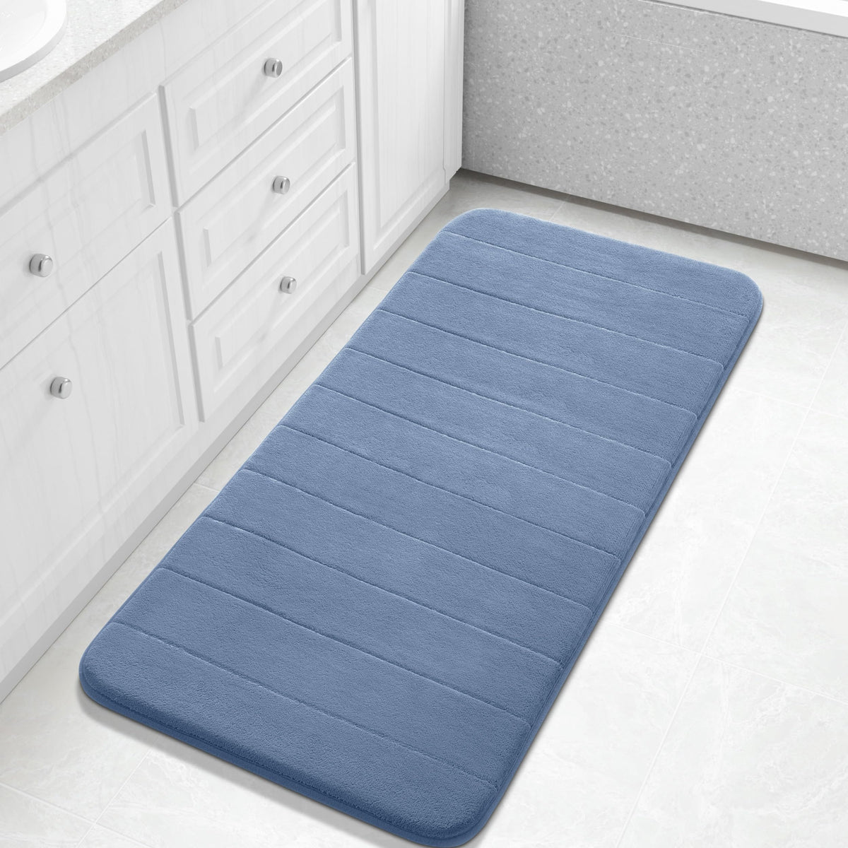 Yimobra Memory Foam Bath Mat, Super Soft & Absorbent Bathroom Rug, Grey