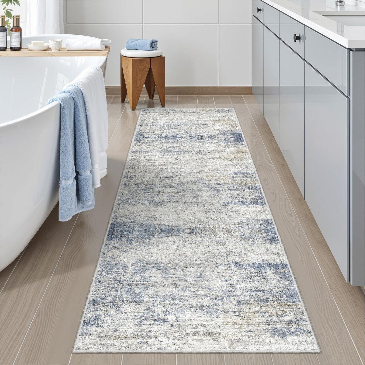 2x8 Runner Rug Non Slip,Washable Hallway Runner Rug,Beige