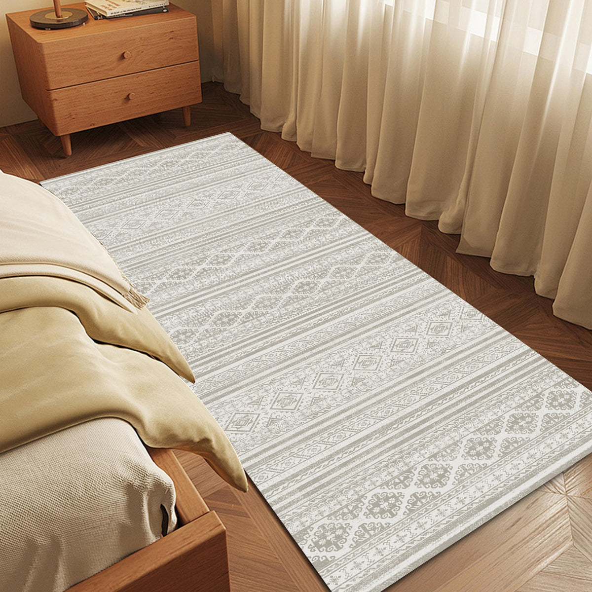 RUGSURE Washable Area Rugs - Perfect for Living Room, Bedroom, Kids Room, Nursery - Stain & Water Resistant Non-Slip, Pet & Child Friendly, Vintage Tribal Area Rugs (Green, 3' x 5 ')