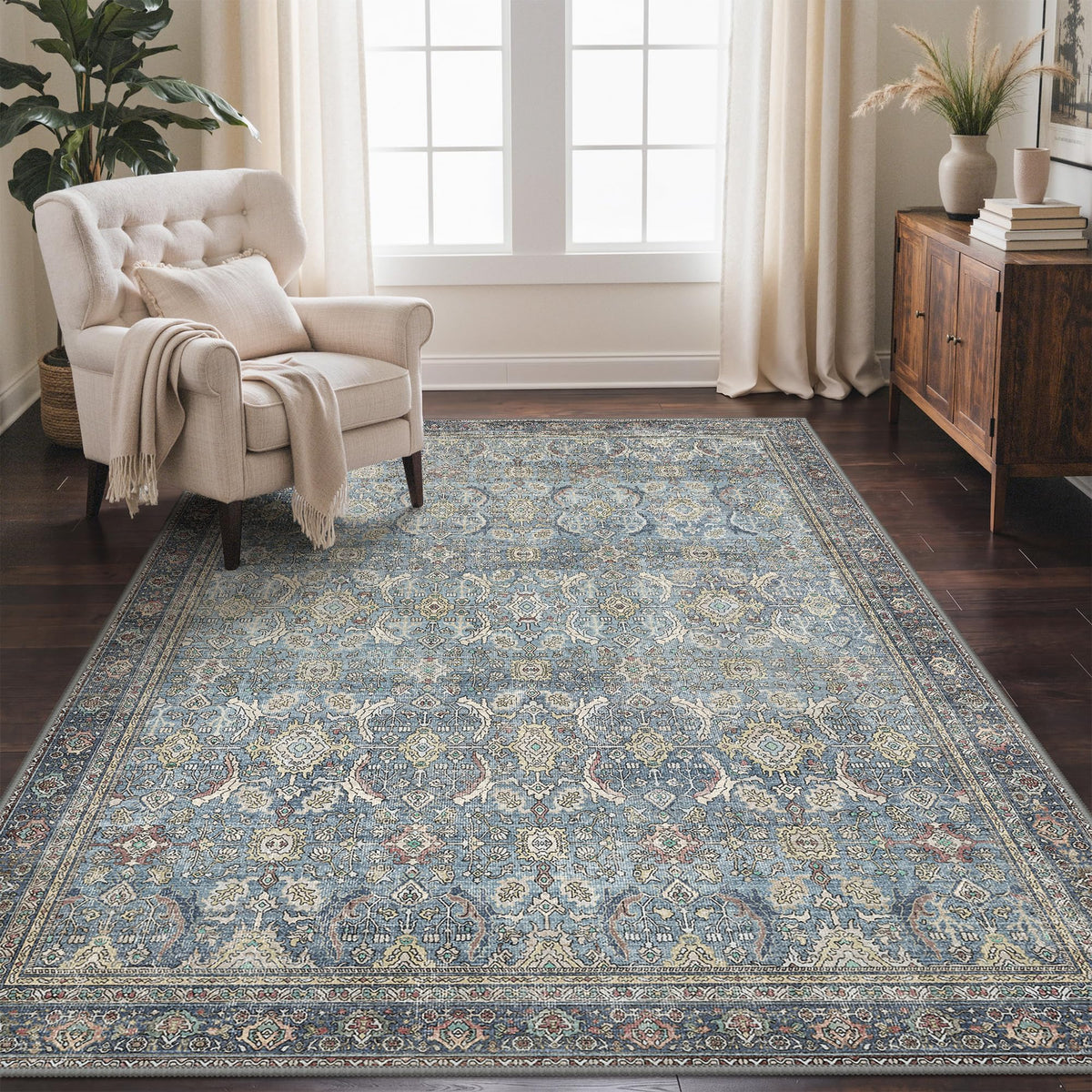 GENIMO 2x5 Washable Runner Rug Non Slip for Hallway, Light Taupe Brown