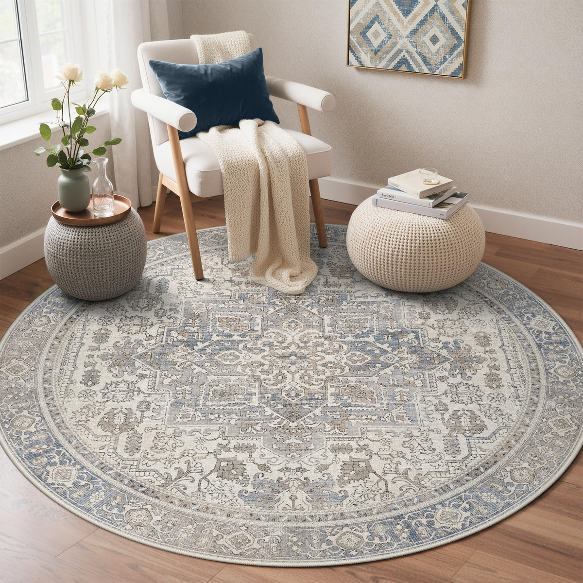 GENIMO 2x5 Washable Runner Rug Non Slip for Hallway, Light Taupe Brown
